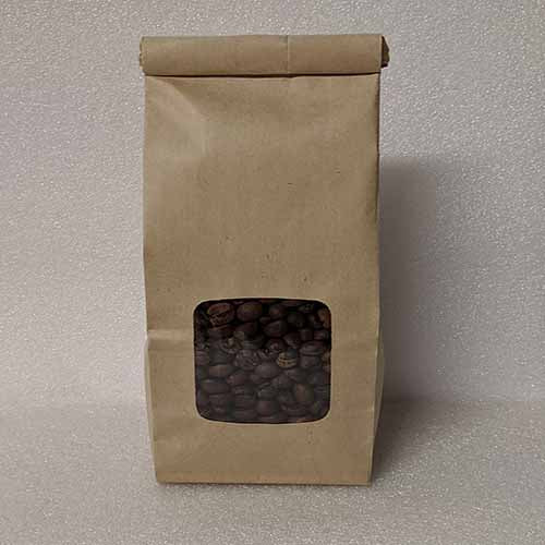 1/2 lb Kraft Window Bags for Roasted Coffee